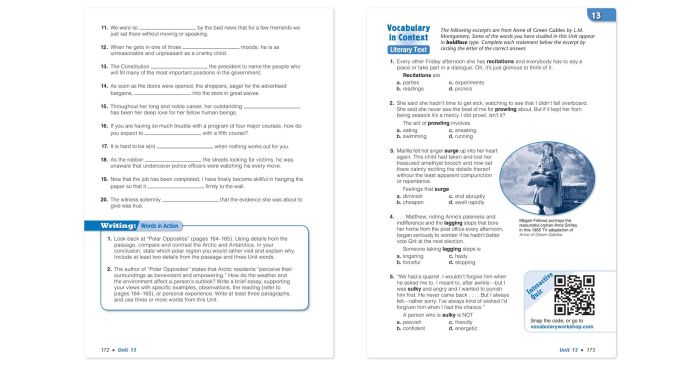 Vocabulary workshop level workbook