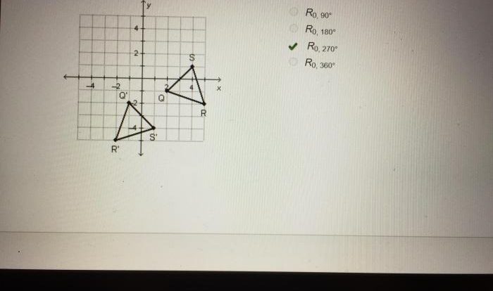 Triangle qrs has the angle measures shown.