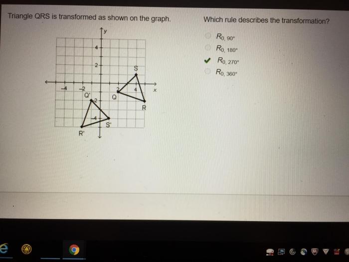 Triangle qrs has the angle measures shown.