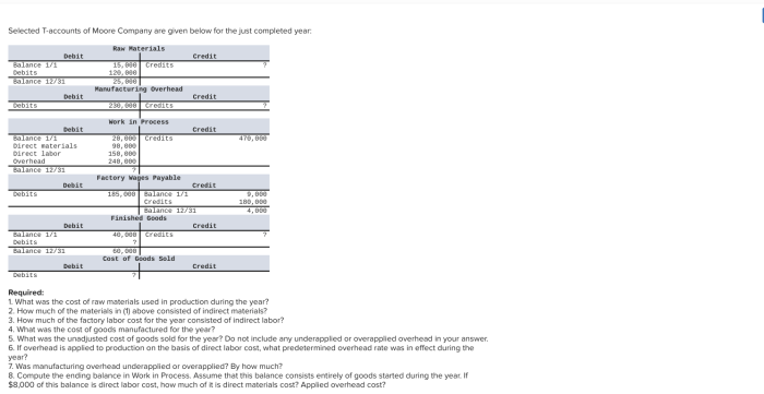 Accounts moore selected given company year completed below just