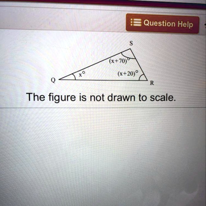 Triangle qrs has the angle measures shown.