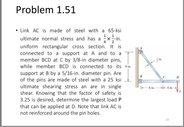 Has made ac link steel solved ultimate mpa rectangular uniform problem been diameter connected bcd member support pins